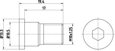 ŚRUBA TARCZY HAMULCOWEJ M10x1,25 NP#SC001-15155