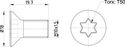 ŚRUBA TARCZY HAMULCOWEJ M10x1,5 NP#SC009-15168