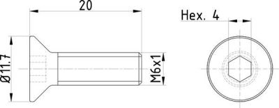 ŚRUBA TARCZY HAMULCOWEJ M6x1 NP#SC010 -15154