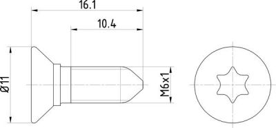 ŚRUBA TARCZY HAMULCOWEJ M6x1 NP#SC011-15146