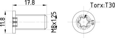 ŚRUBA TARCZY HAMULCOWEJ M8x1,25 NP#SC004-15153