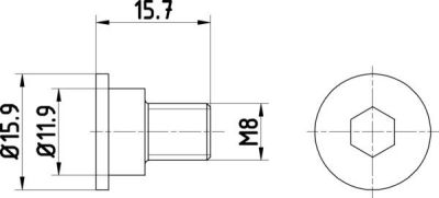 ŚRUBA TARCZY HAMULCOWEJ M8x1,25 NP#SC008-15152